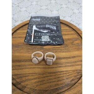 Rinfit Silicone Wedding Rings Set, Modern Beige & Gold Tone, Size 6